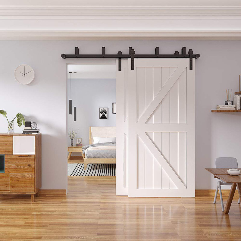 winsoon Sliding Double Bypass Barn Door Hardware Kit & Reviews | Wayfair